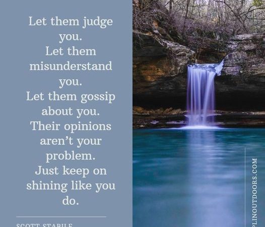 Let them judge you. Let them misunderstand you. Let them gossip about you. Their
