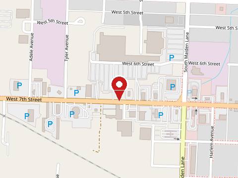 Map thumbnail for the W 7th St and S McCoy Ave 3D street art location